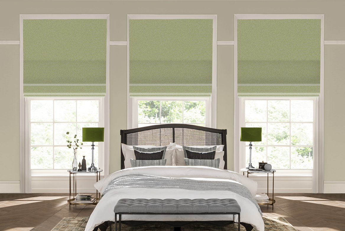 TS 2023 ROMAN BLINDS ROOMSET BUXTON MOSS