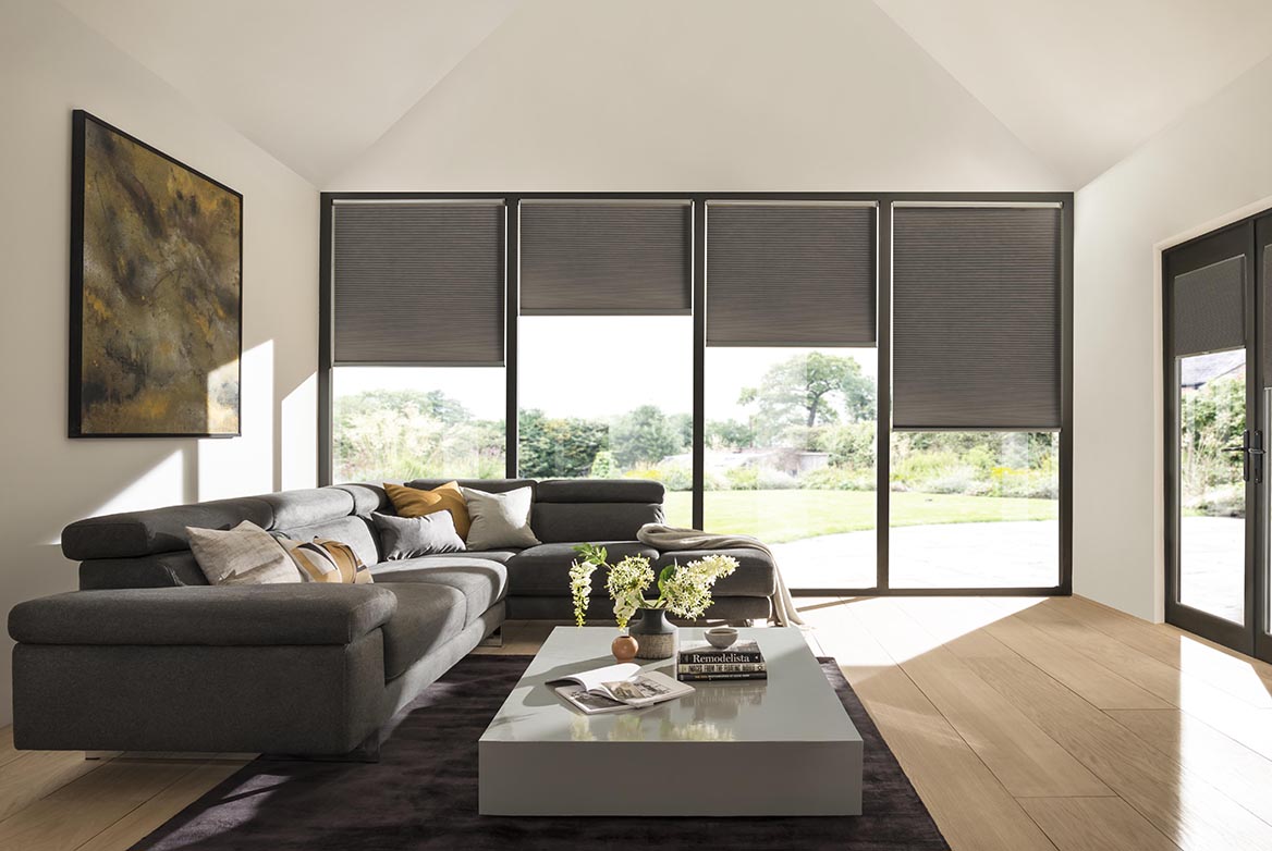 Ts 2021 Duette Blinds Roomset Silk Charcoal 1168X782