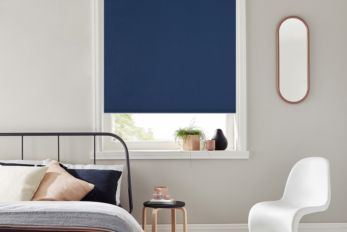 TS 2023 ROLLER BLIND WEB ROOMSET HURST BLACKOUT NAVY